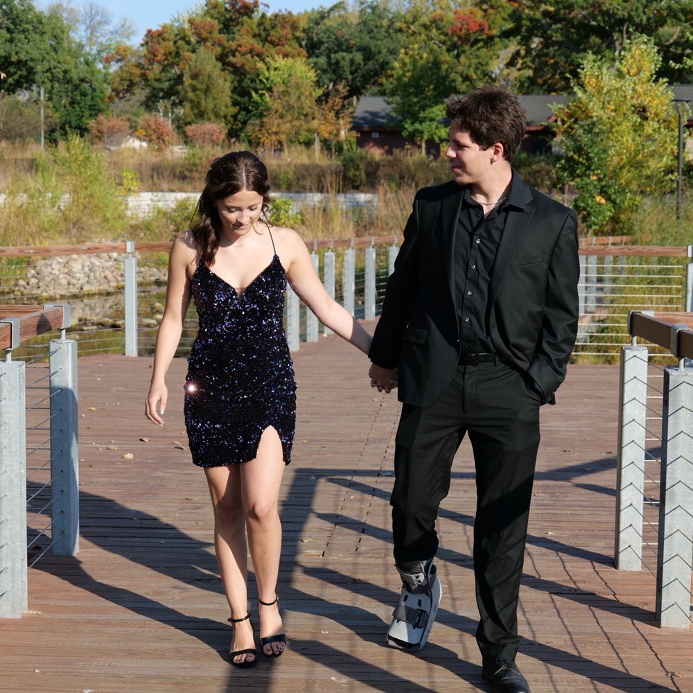Elegant Black Sequin Dress